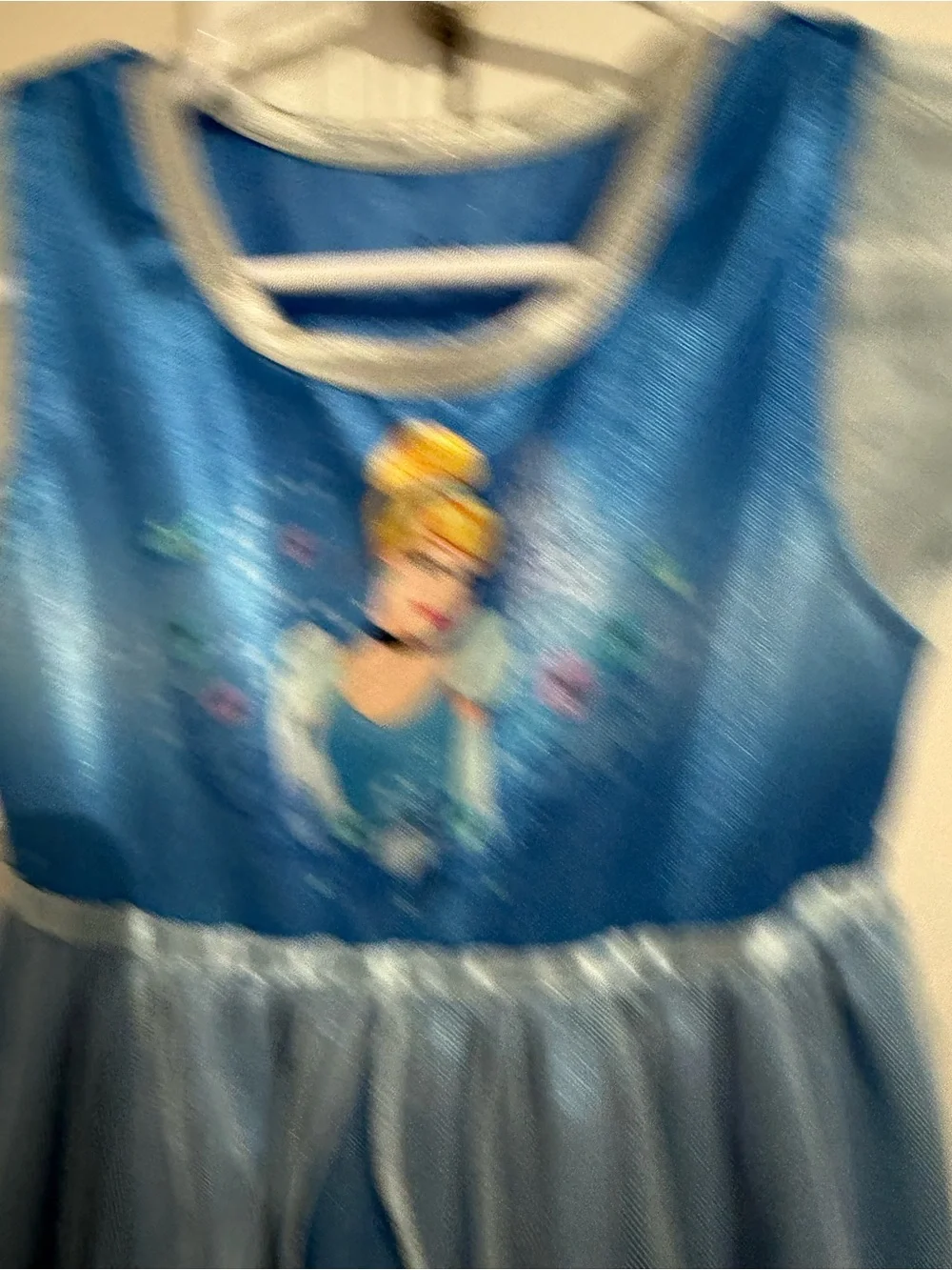Disney Blue Cinderella Nightgown with Sheer Overlay 4T - Picture 3 of 3